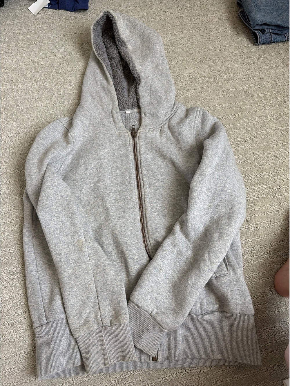 Muji hoodie cotton light grey M